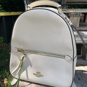 COACH Jordyn Backpack Purse All White Gold Hardware 76624